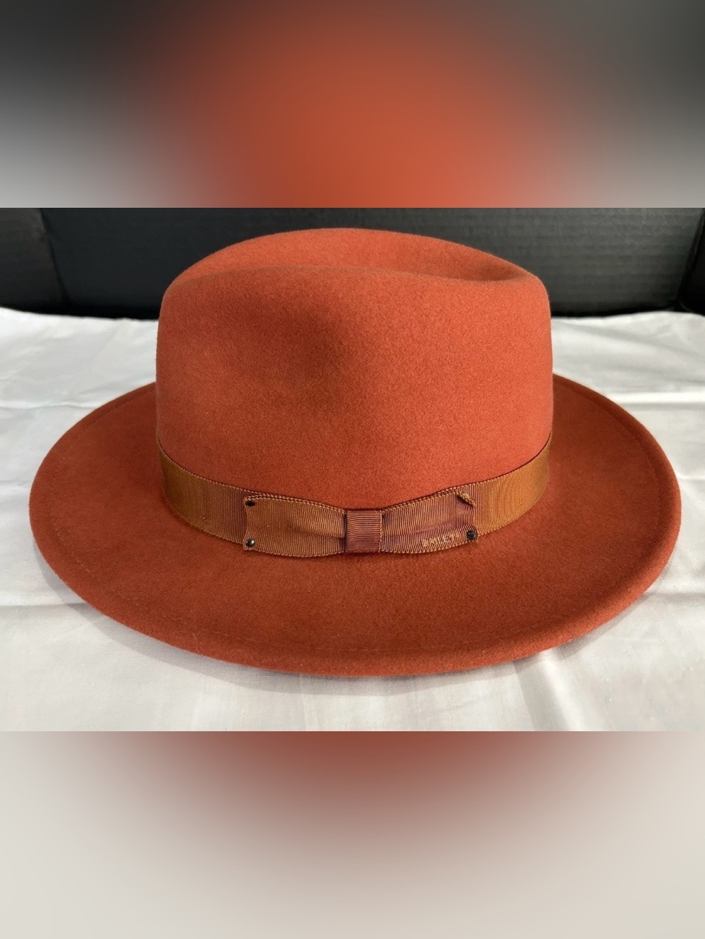 Bailey Of Hollywood Litefelt Wool Burnt Orange Fedora Hat Size M